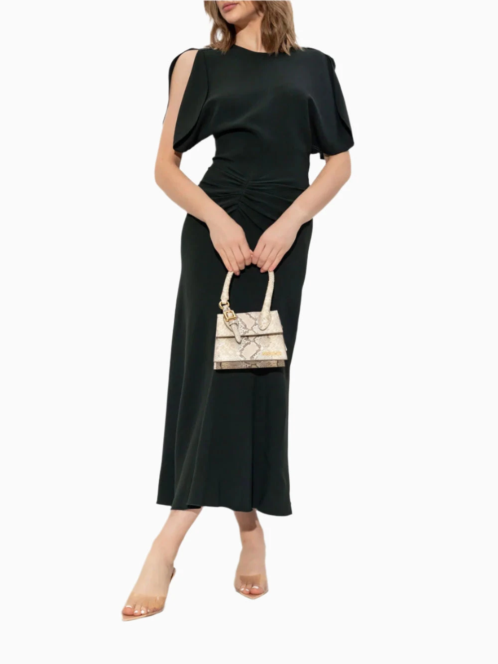 Gathered Waist dress Victoria Beckham Gathered Waist Dress -Ottodisanpietro 1325WDR005227C DARK PINE victoria beckham dress ottodisanpietro 2