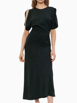 Victoria Beckham Gathered Waist Dress 2 Victoria Beckham Gathered Waist Dress -Ottodisanpietro 1325WDR005227C DARK PINE victoria beckham dress ottodisanpietro 3