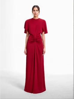 Victoria Beckham Gathered Waist Long Dress