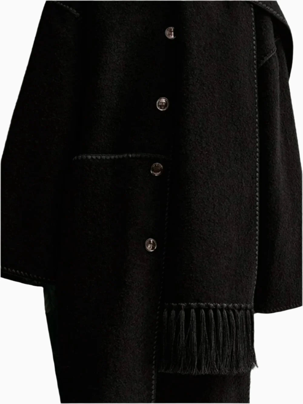 Embroidered scarf coat Toteme Embroidered Scarf Coat -Ottodisanpietro 244 WRO0131 FB0292 001 Toteme black scarf coat OTTODISANPIETRO 2