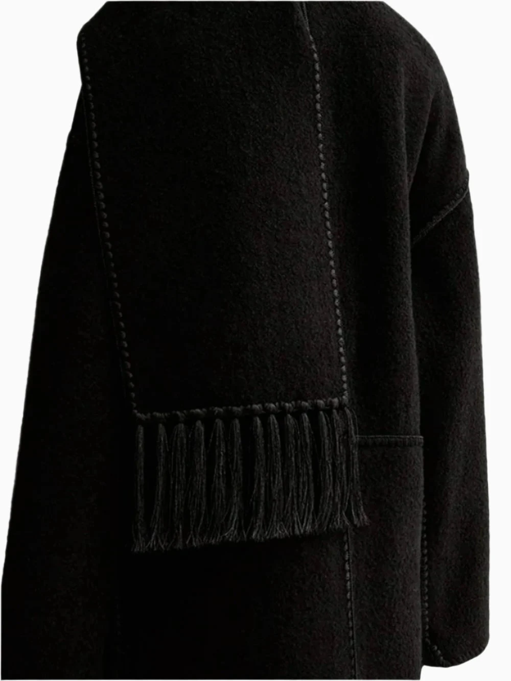 Embroidered scarf coat Toteme Embroidered Scarf Coat -Ottodisanpietro 244 WRO0131 FB0292 001 Toteme black scarf coat OTTODISANPIETRO 3