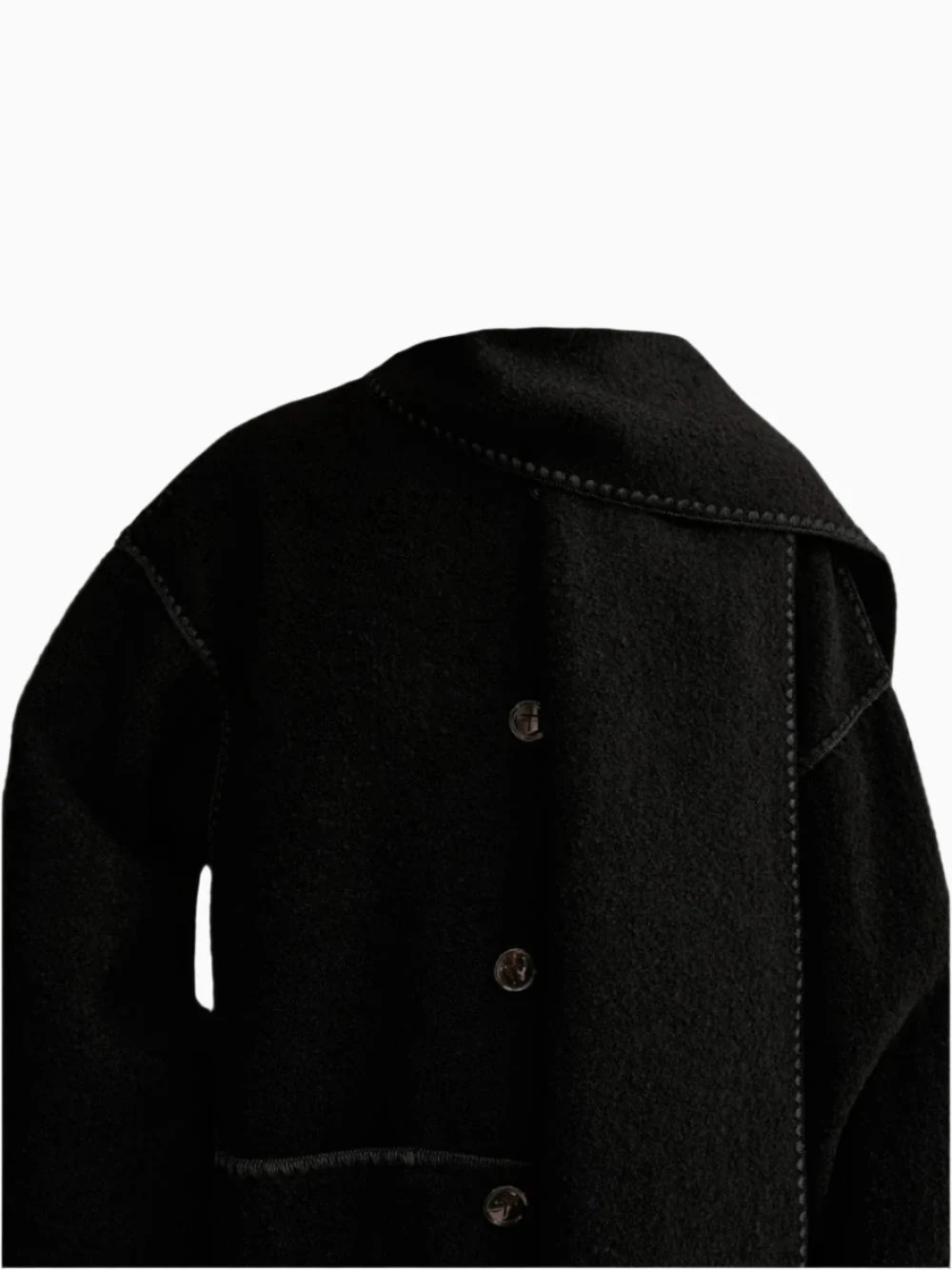 Embroidered scarf coat Toteme Embroidered Scarf Coat -Ottodisanpietro 244 WRO0131 FB0292 001 Toteme black scarf coat OTTODISANPIETRO 4