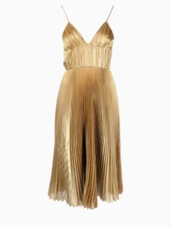 Prada Technical Voile Pleated Midi Dress