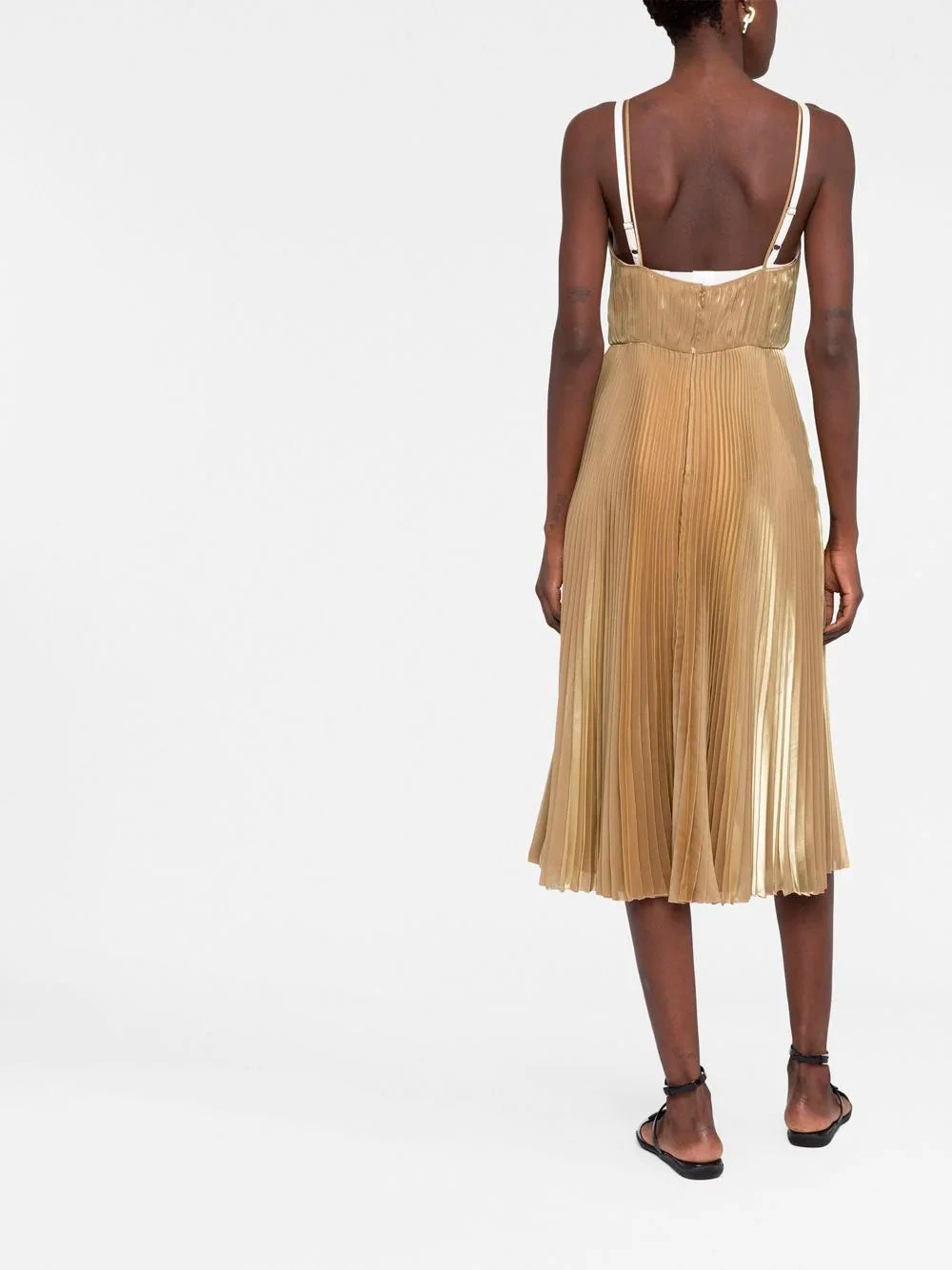 Technical Voile pleated midi dress Prada Technical Voile Pleated Midi Dress -Ottodisanpietro M037395 Prada vestido midi plisado ottodisanpietro