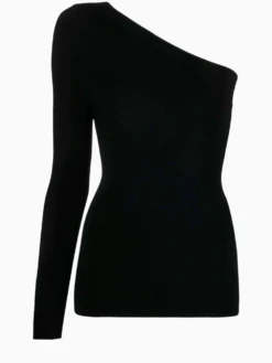 Victoria Beckham One Shoulder Ribbed Top
