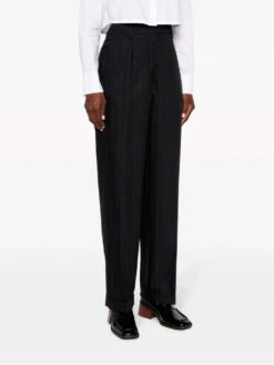 Miu Miu Pinstripe Herringbone Wool Trousers -Ottodisanpietro M038670 trousers miu miu OTTODISANPIETRO 02