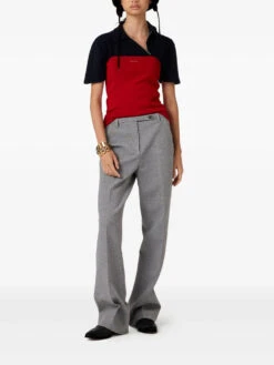 Miu Miu Embroidered-logo Trousers -Ottodisanpietro Miu Miu trousers ottodisanpietro MP1931 SOOO 18FQ F0031 2