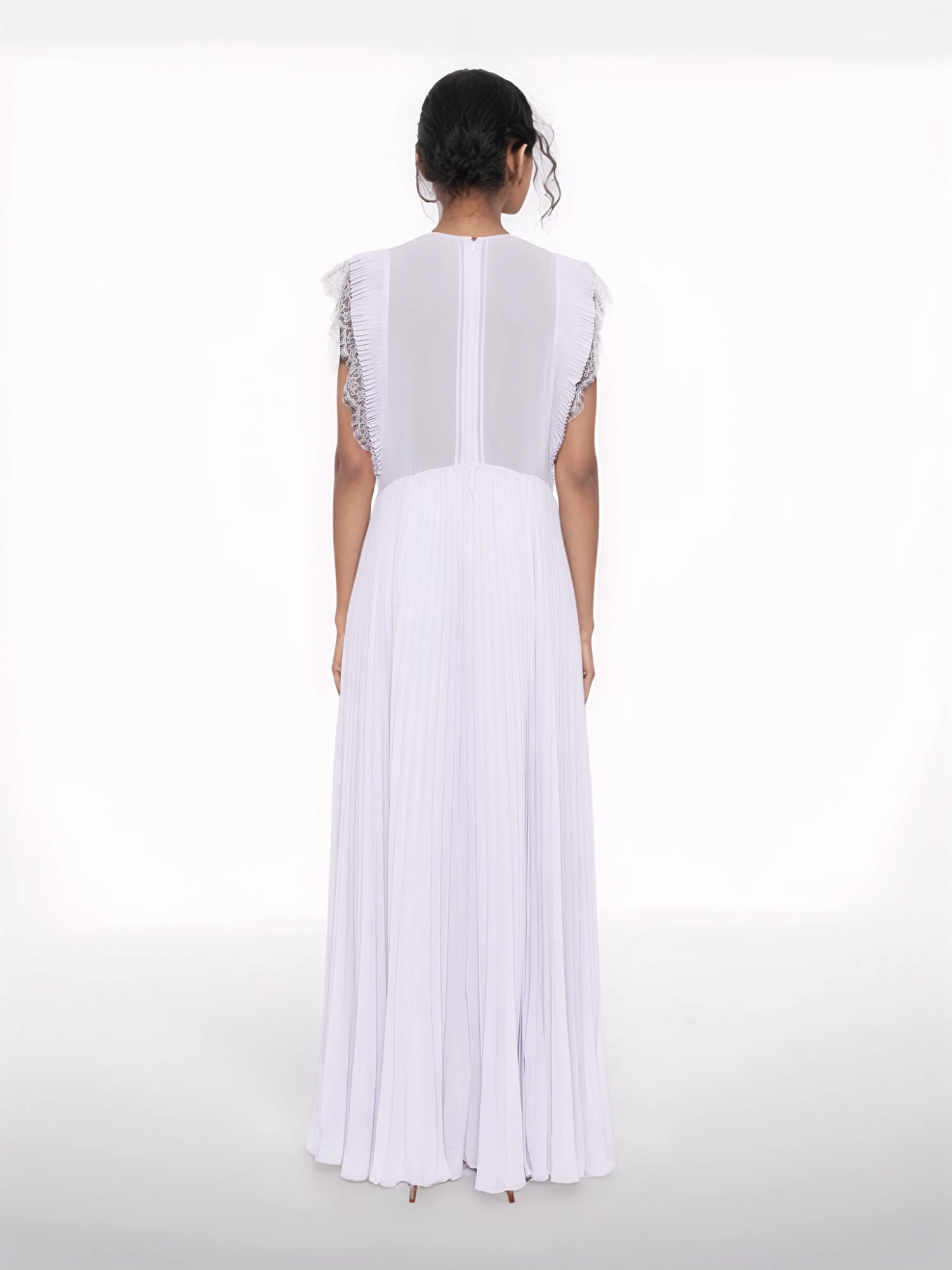 Chiffon ruffle maxi dress SELF PORTRAIT Chiffon Ruffle Maxi Dress -Ottodisanpietro SS25 032X L self portrait dress ottodisanpietro 4 modelo