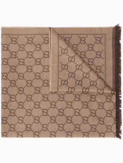 Gucci GG Jacquard Pattern Knitted Scarf