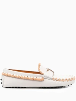 Tod's Whipstitch Buckled Leather Loafers